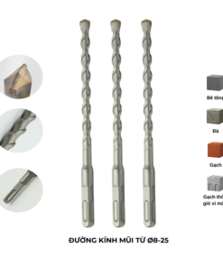 Mũi khoan bê tông 2 cạnh, chân sds - plus, dài 200mm