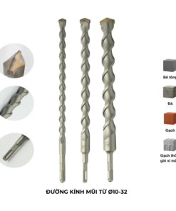 Mũi khoan bê tông 2 cạnh, chân sds - plus, dài 350mm